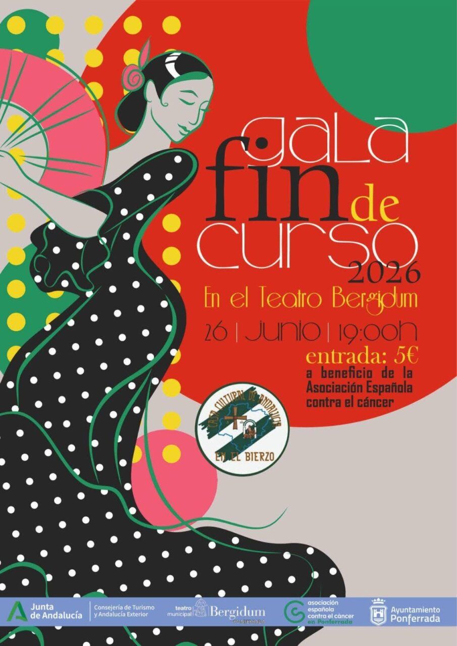 Cartel de la gala de fin de curso en el Teatro Bergidum con una bailaora