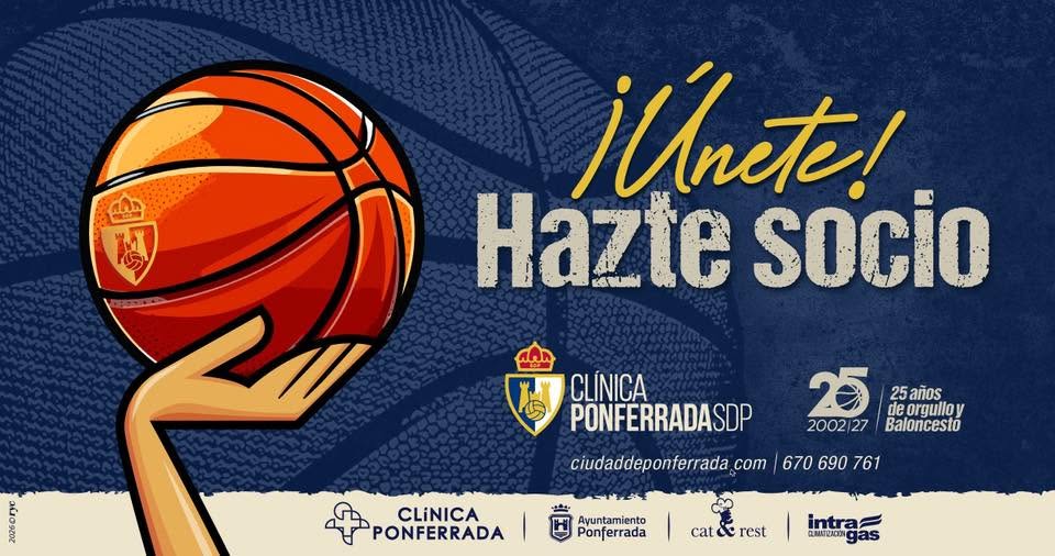 Cartel de la campaña de socios del Club Baloncesto Ciudad de Ponferrada