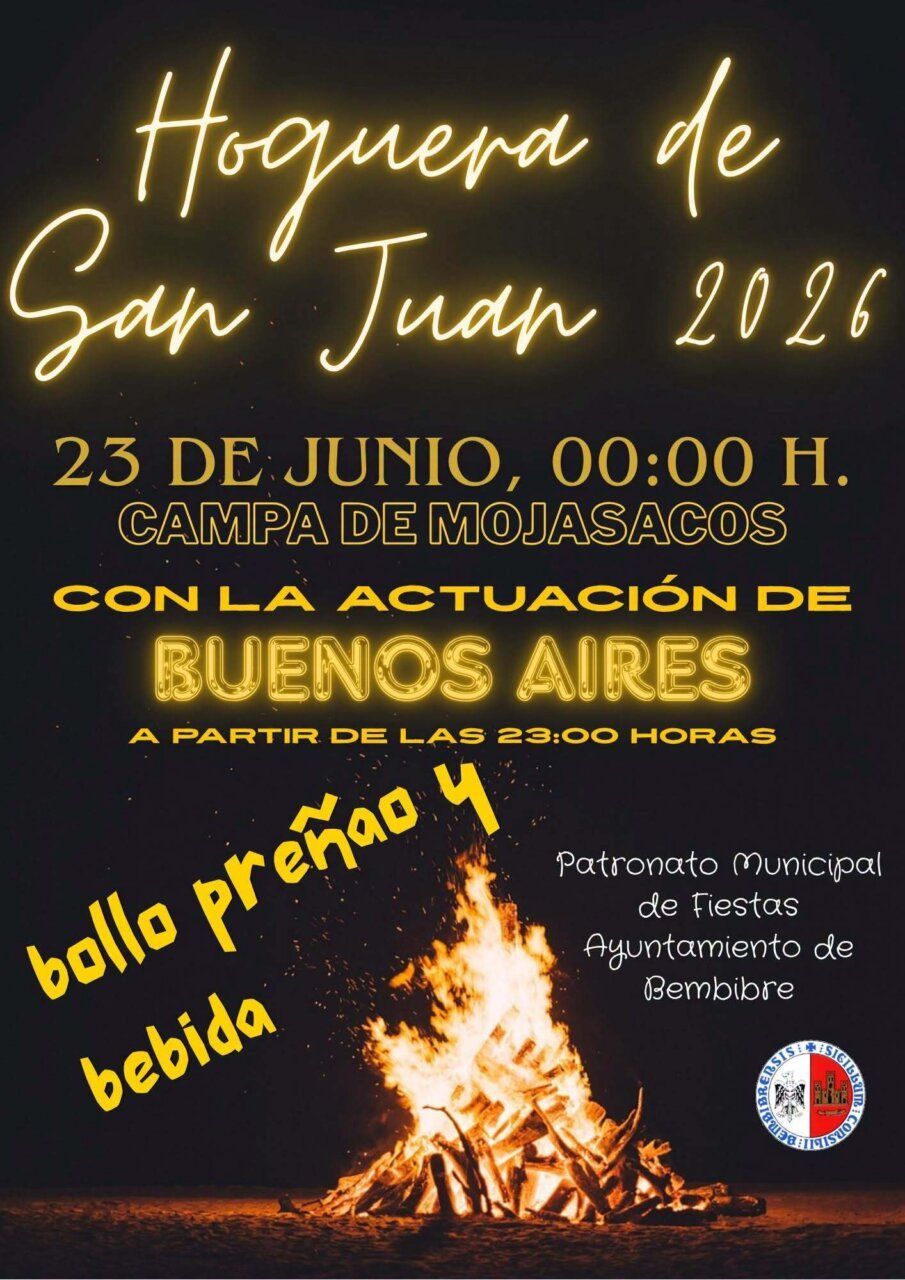 Hoguera de San Juan 2026 en Bembibre con música y gastronomía