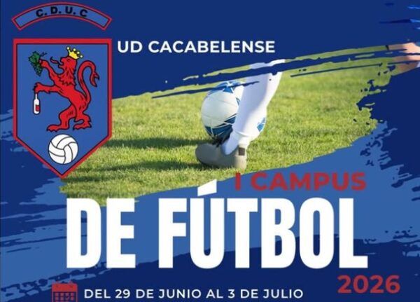 Cartel del I Campus de Fútbol UD Cacabelense para jóvenes