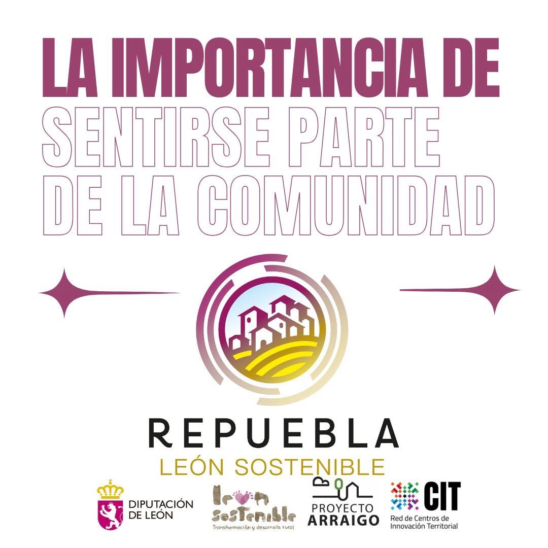 Cartel sobre la importancia de sentirse parte de la comunidad en repuebla