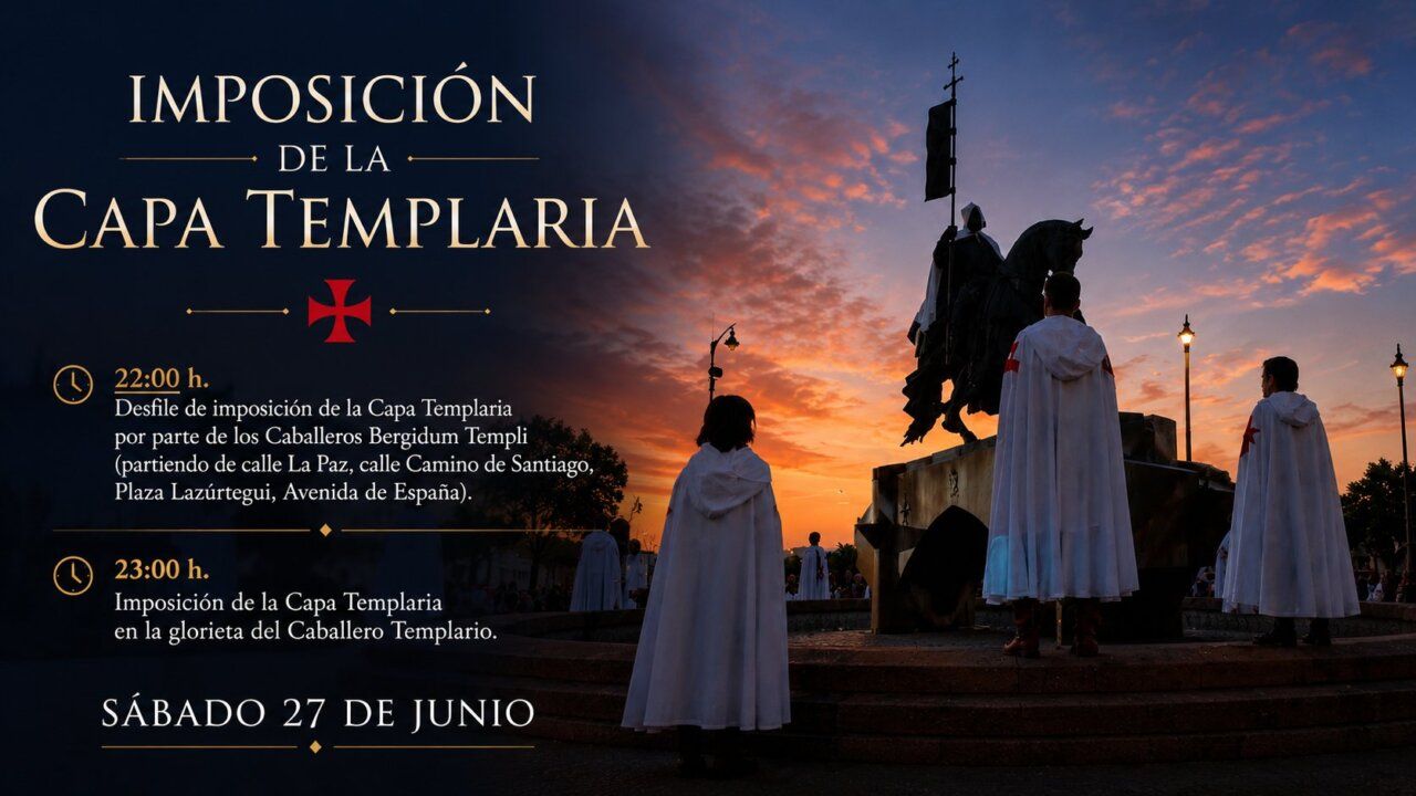Caballeros templarios en la inauguración del Mini Temple en Ponferrada