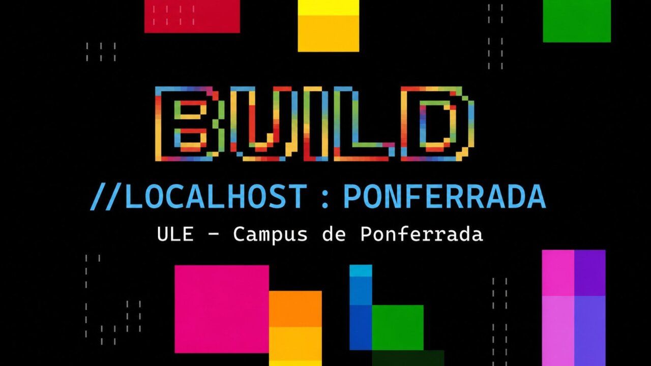 Cartel del evento Build en el Campus de Ponferrada sobre inteligencia artificial.