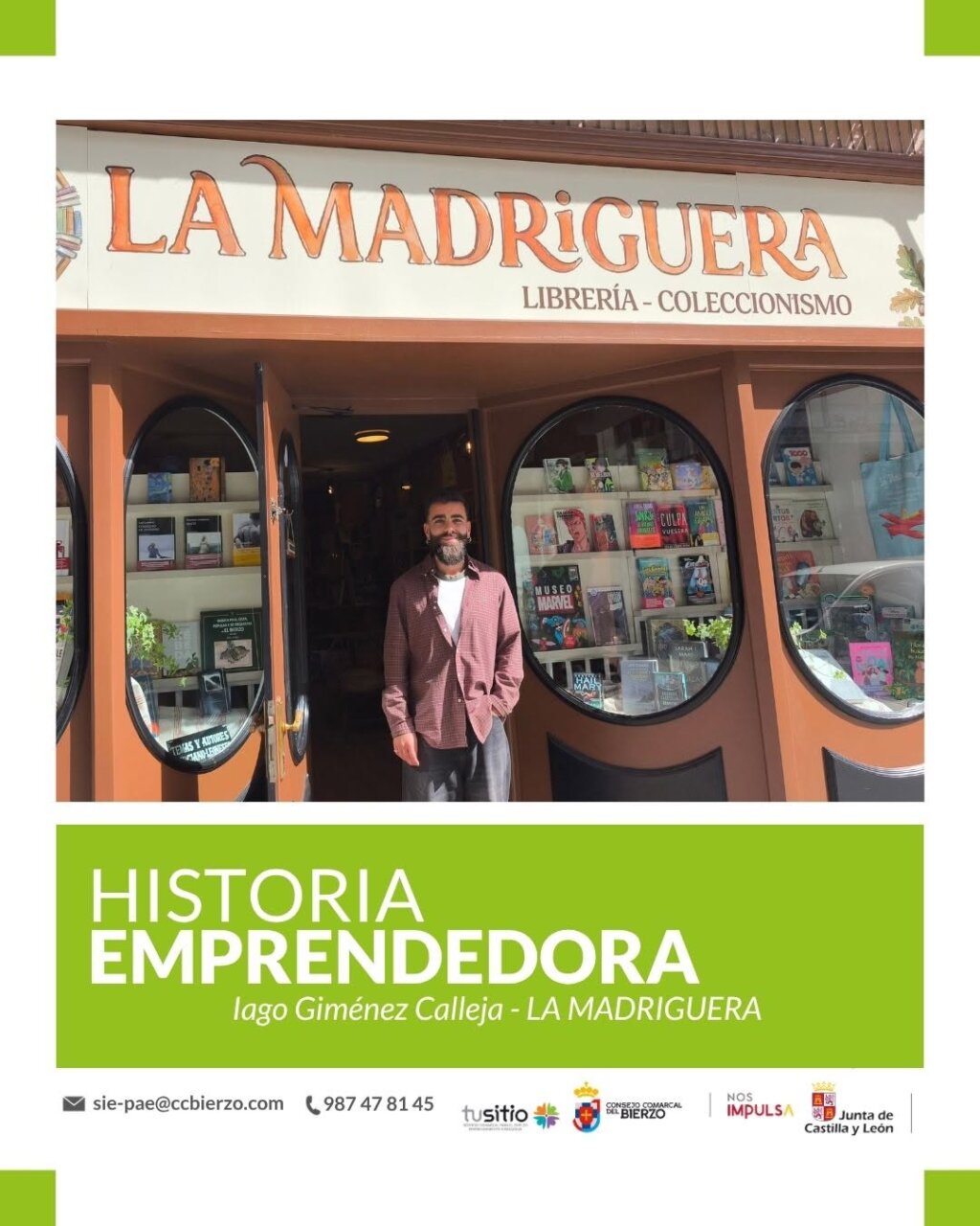 Exterior de La Madriguera, librería y coleccionismo en Ponferrada