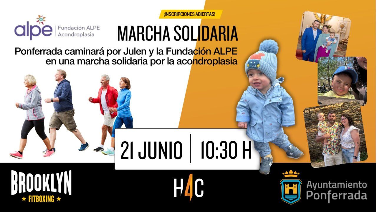 Participantes en marcha solidaria por acondroplasia en Ponferrada