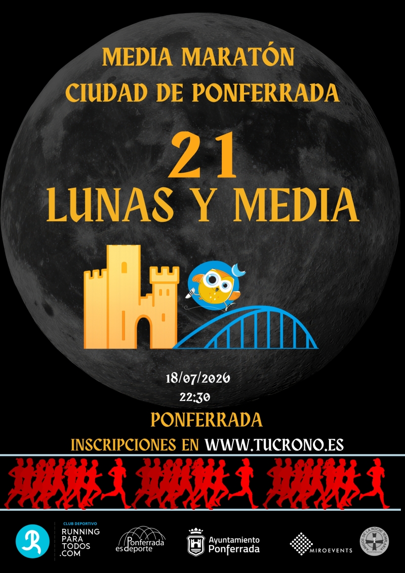Cartel de la Media Maratón 21 Lunas y Media en Ponferrada
