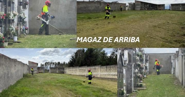 Alumnos del PMEF trabajando en el cementerio de Magaz de Arriba
