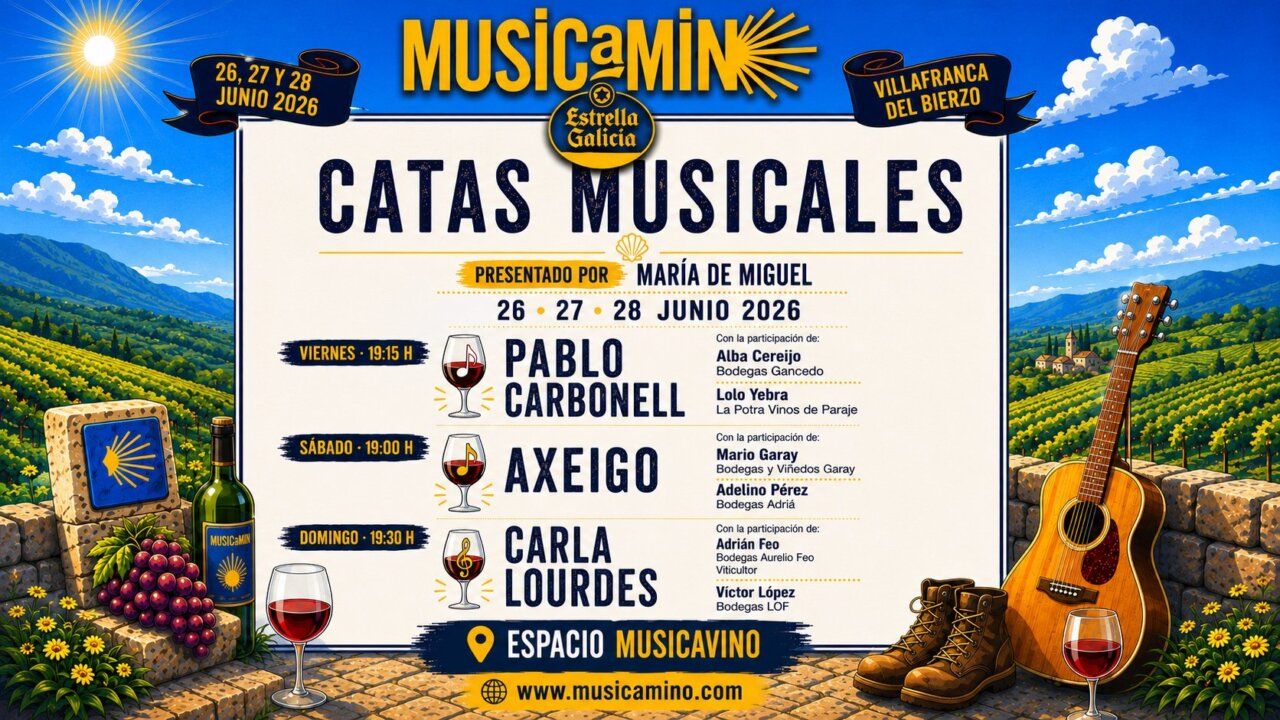 Cartel del festival Musicamino 2026 en Villafranca del Bierzo