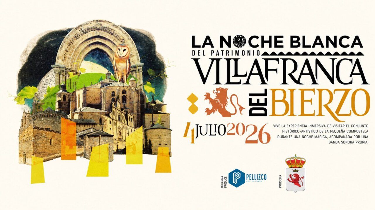 Cartel de la Noche Blanca del Patrimonio en Villafranca del Bierzo