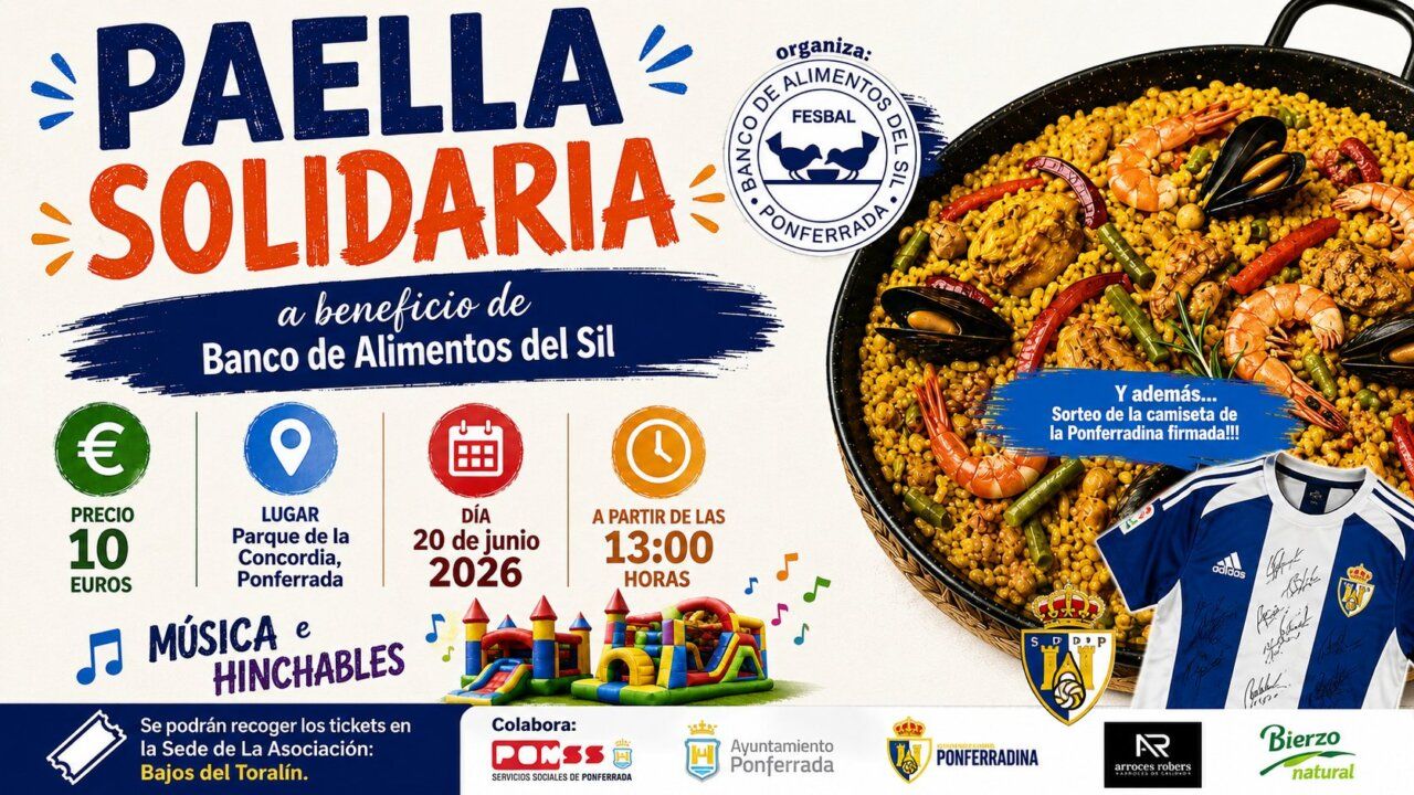 Paella solidaria organizada por el Banco de Alimentos del Sil en Ponferrada