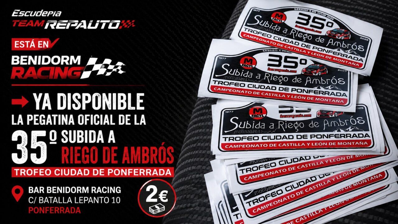 Pegatina oficial de la 35ª Subida a Riego de Ambrós en Ponferrada