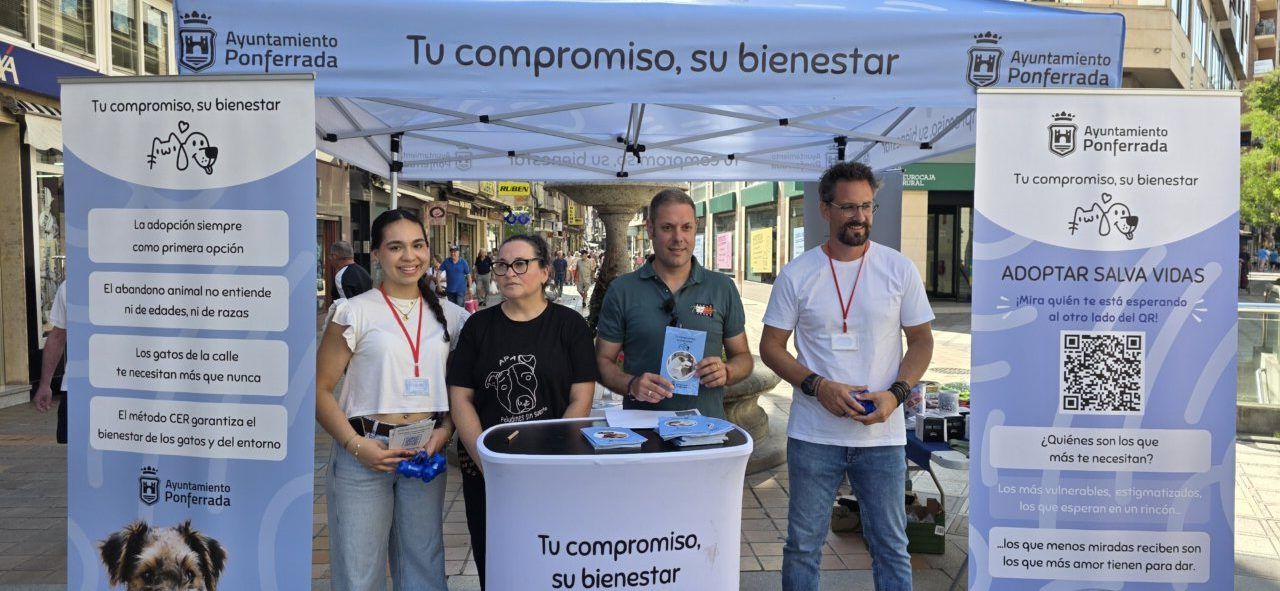 Evento de sensibilización sobre adopción de animales en Ponferrada