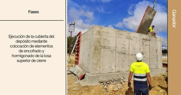 Construcción de un depósito de hormigón en las piscinas de Toreno