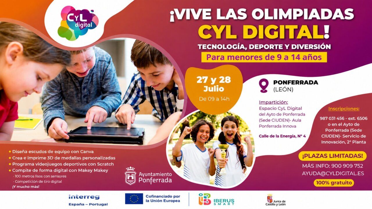 Niños participando en actividades tecnológicas en Ponferrada