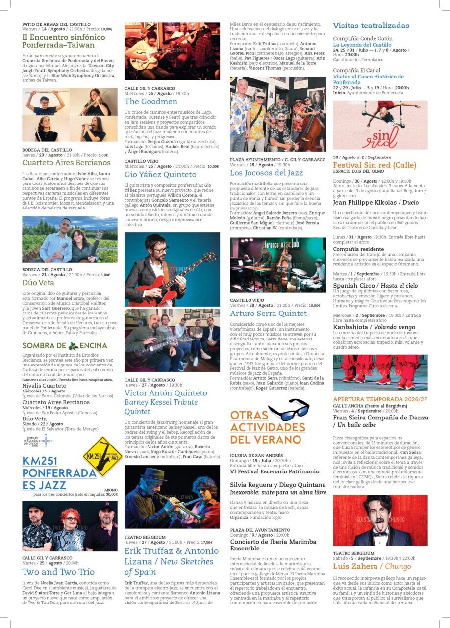 Boceto de la programación cultural SON 2026 en Ponferrada