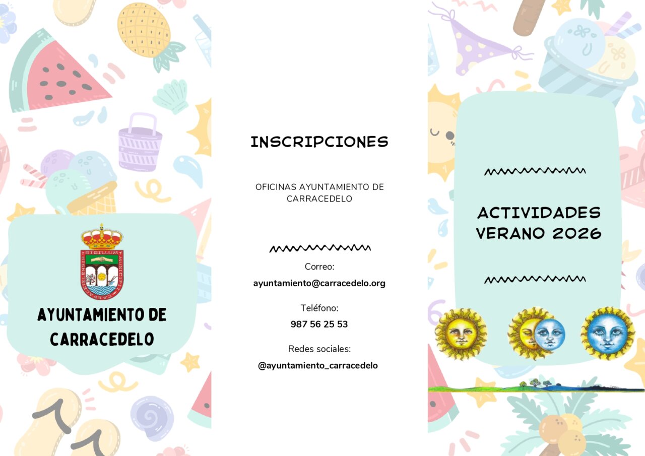 Folleto de actividades de verano 2026 en Carracedelo