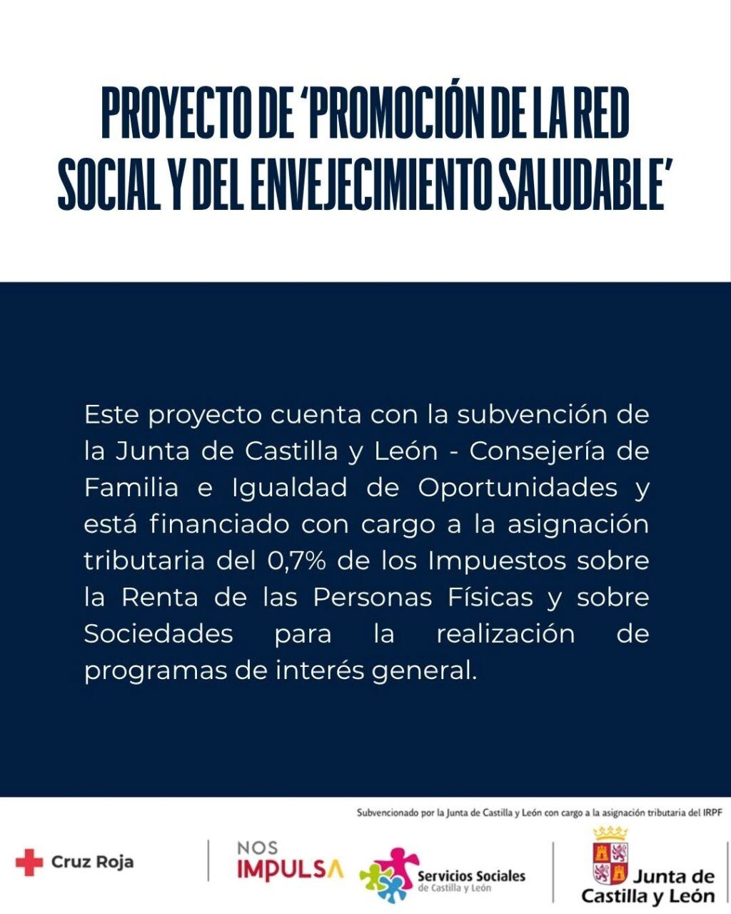Proyecto de promoción de la red social y envejecimiento saludable en Castilla y León