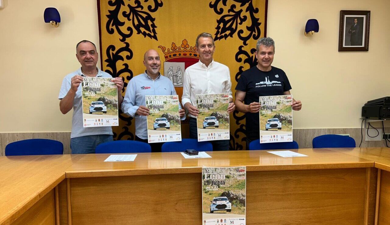 Presentación del XXVIII Rallye de León en La Robla con organizadores