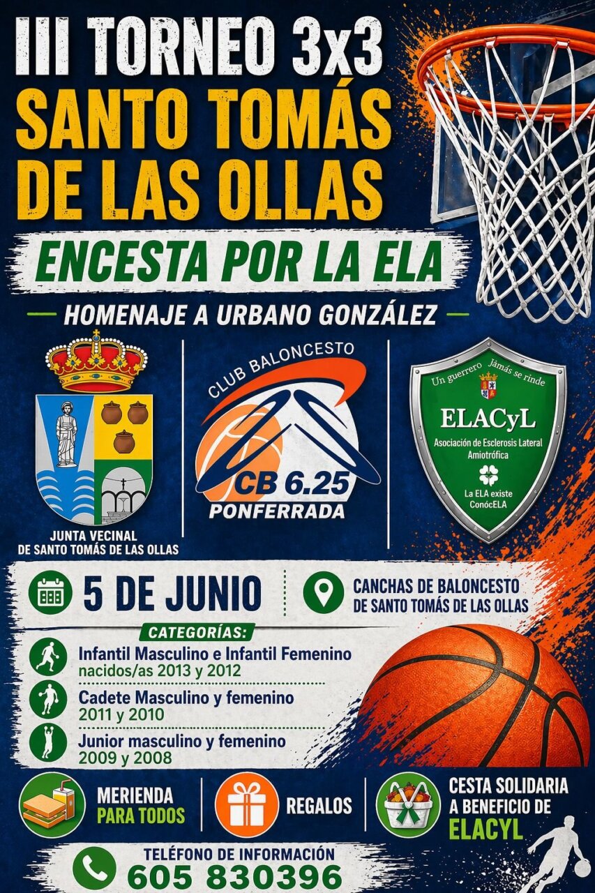 Cartel del torneo de baloncesto en Santo Tomás de las Ollas