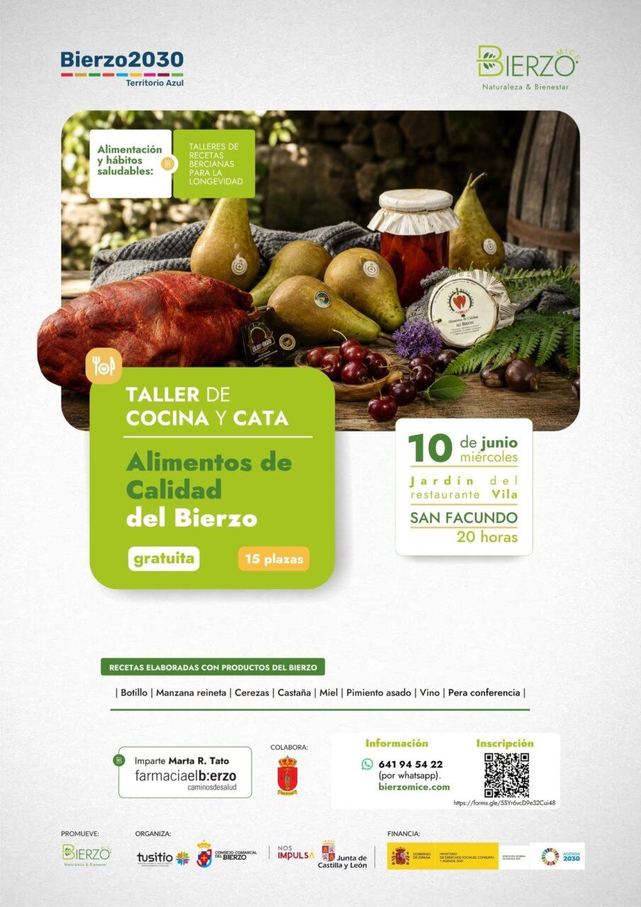 Taller de cocina y cata de alimentos del Bierzo con productos locales
