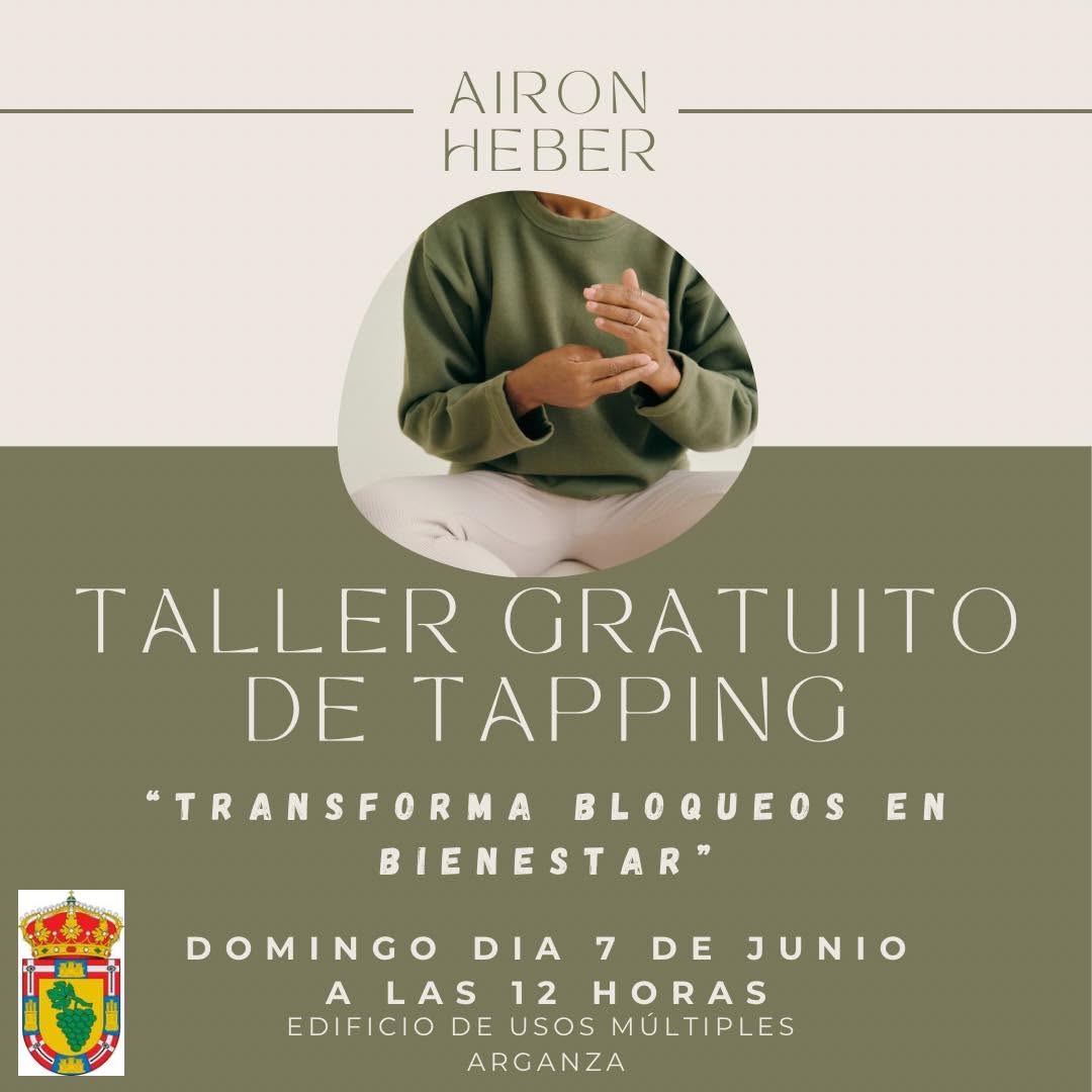 Cartel del taller gratuito de tapping en Arganza