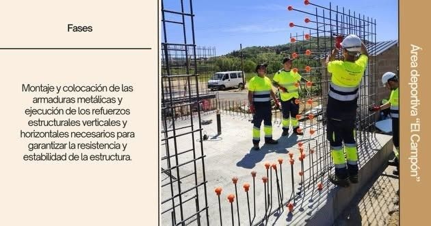 Alumnos trabajando en la construcción de piscinas en Toreno