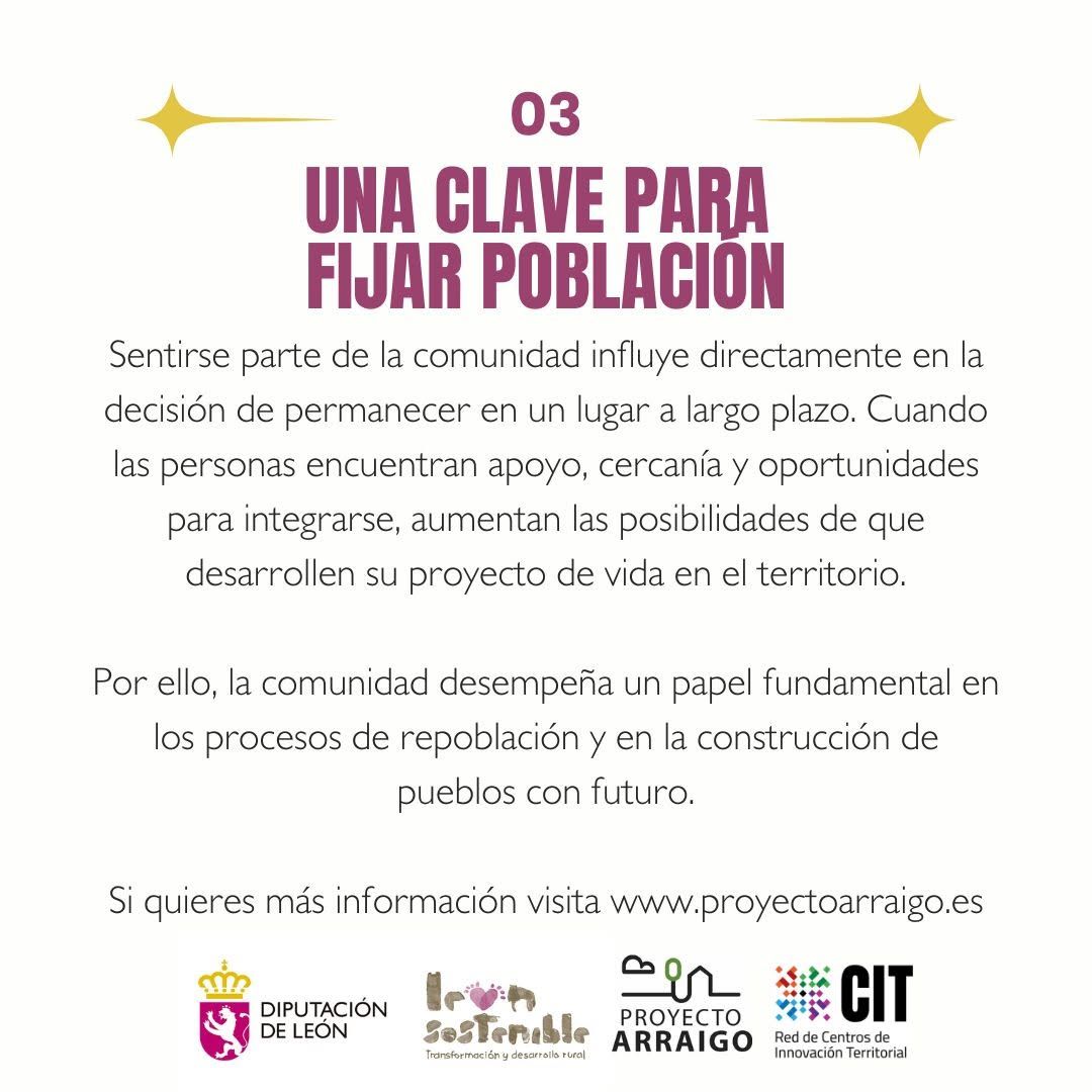 Texto sobre la importancia de la comunidad en la repoblación rural.
