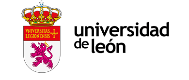 Logotipo de la Universidad de León con escudo y texto