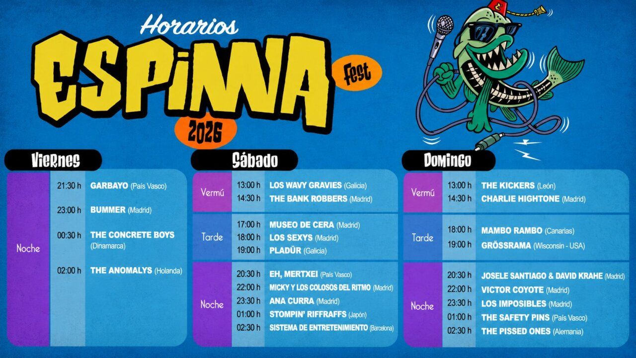Cartel del Espina Fest 2026 con horarios y actividades programadas