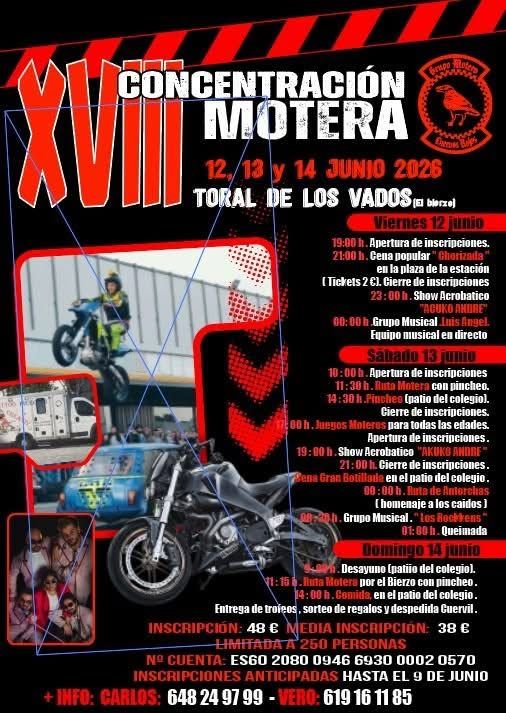 Cartel de la XVIII Concentración Motera en Toral de los Vados