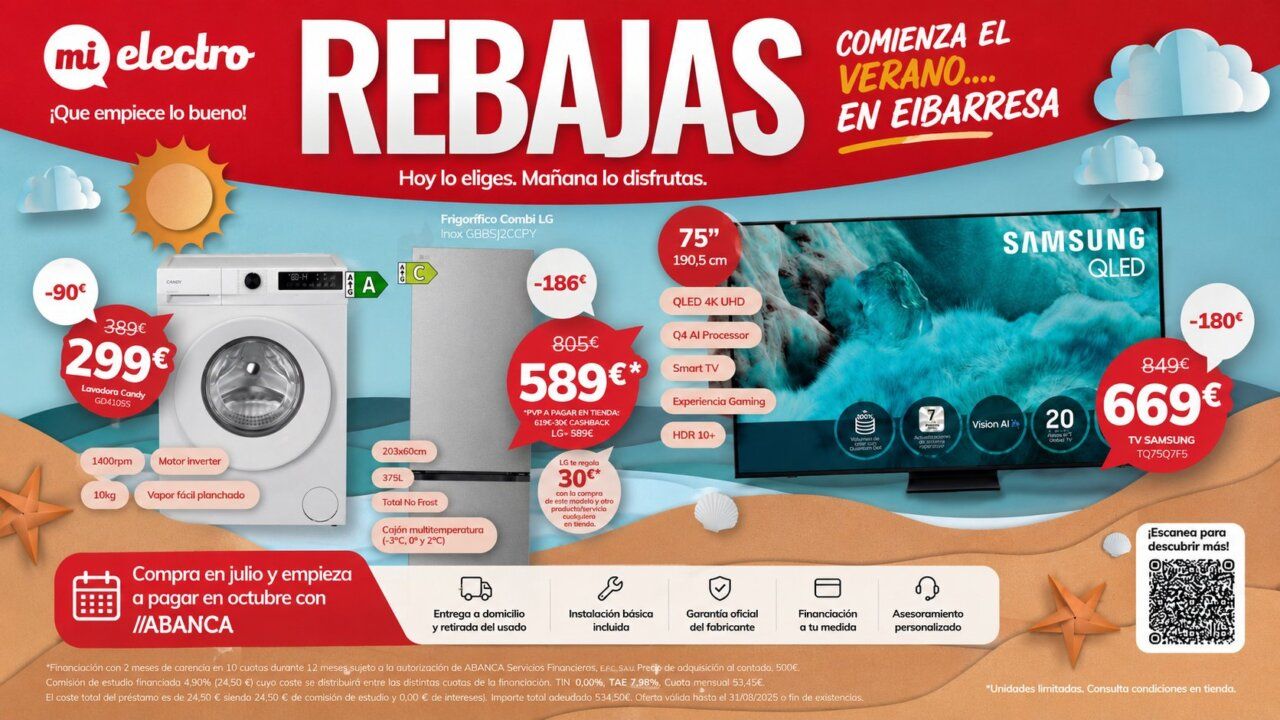 Promociones de verano en Eibarresa con descuentos en tecnología y electrodomésticos