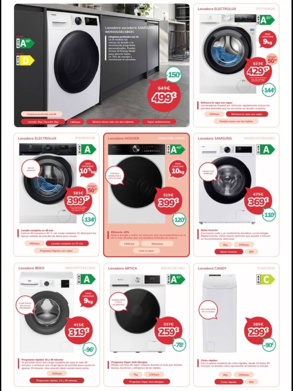 Ofertas en lavadoras y electrodomésticos en Eibarresa durante el verano