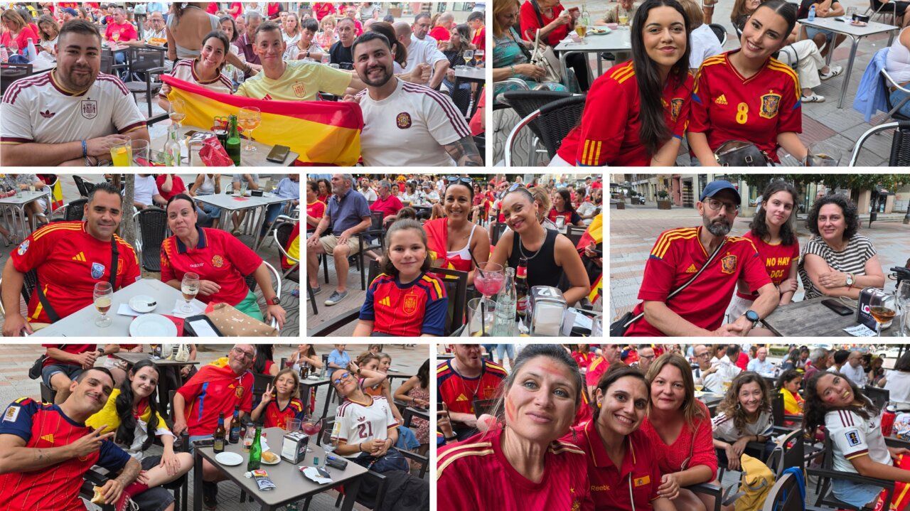 Aficionados en Ponferrada celebrando la final del Mundial España vs Argentina