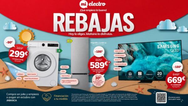 Promociones de rebajas de verano en electrodomésticos y televisores