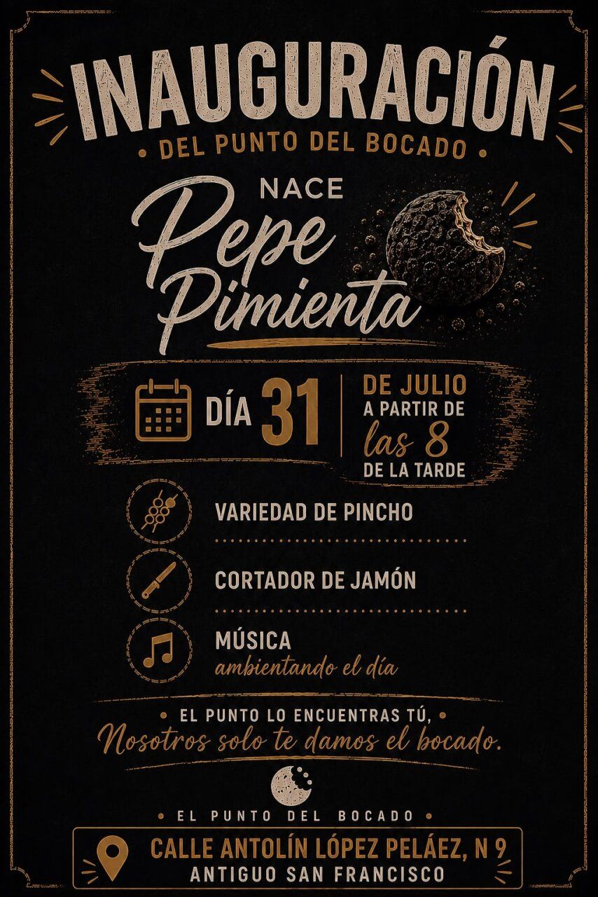 Cartel de inauguración del bar Pepe Pimienta en Ponferrada