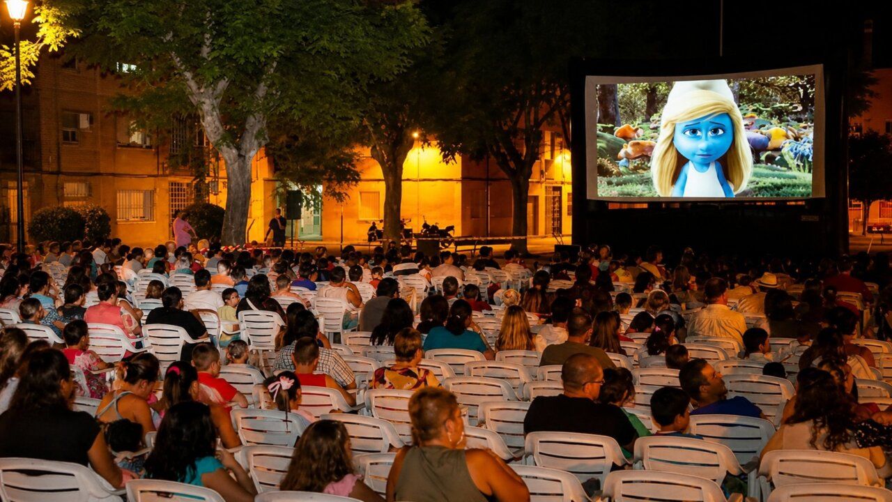 Proyección de cine al aire libre en Ponferrada con gran audiencia