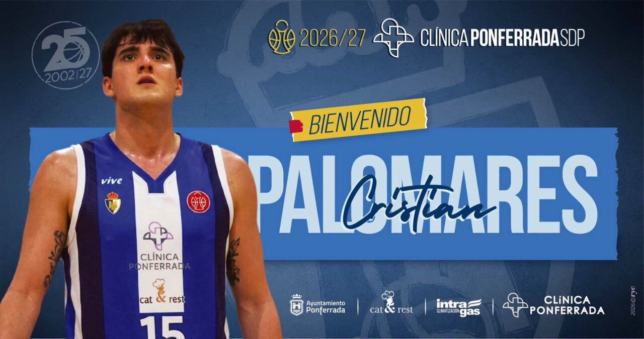 Cristian Palomares en la presentación con el Clínica Ponferrada SDP