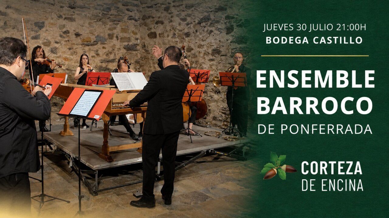 Músicos del Ensemble Barroco de Ponferrada en un concierto en la Bodega del Castillo