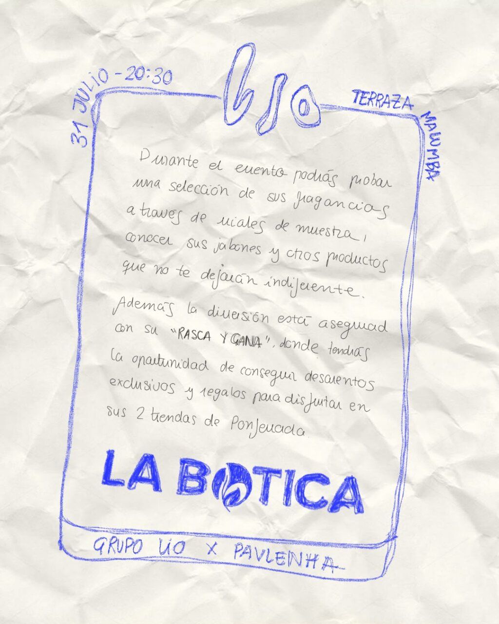 Cartel del evento musical Lío x Pavlenha en Ponferrada