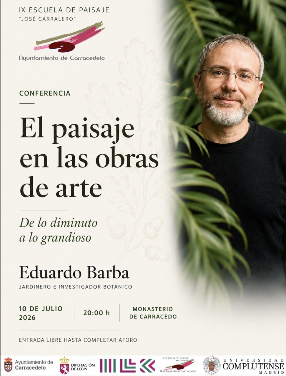 Eduardo Barba en conferencia sobre paisaje y arte en Carracedo