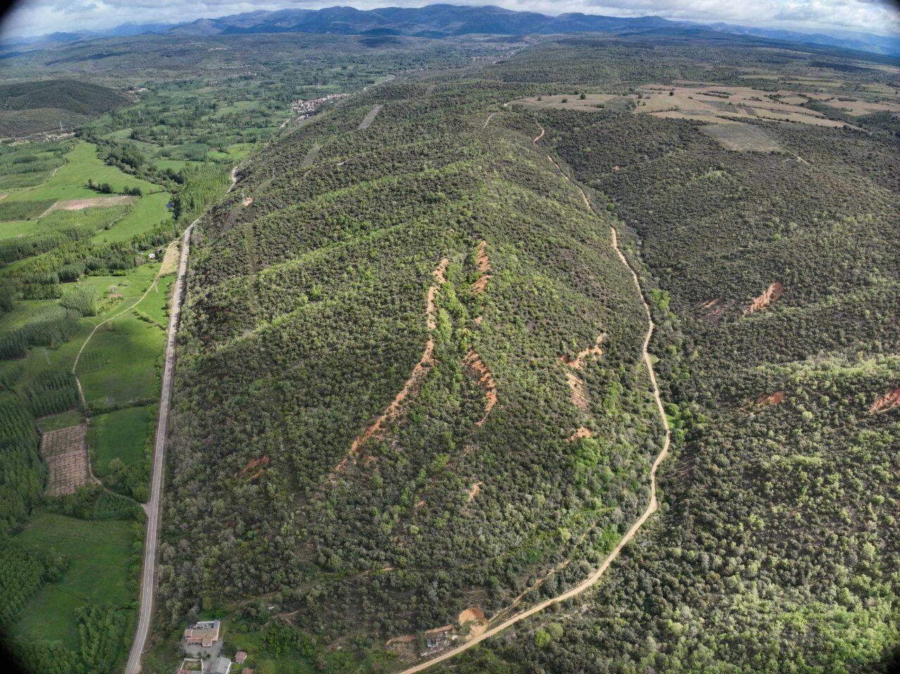 Vista aérea de la explotación minera de La Griega en León