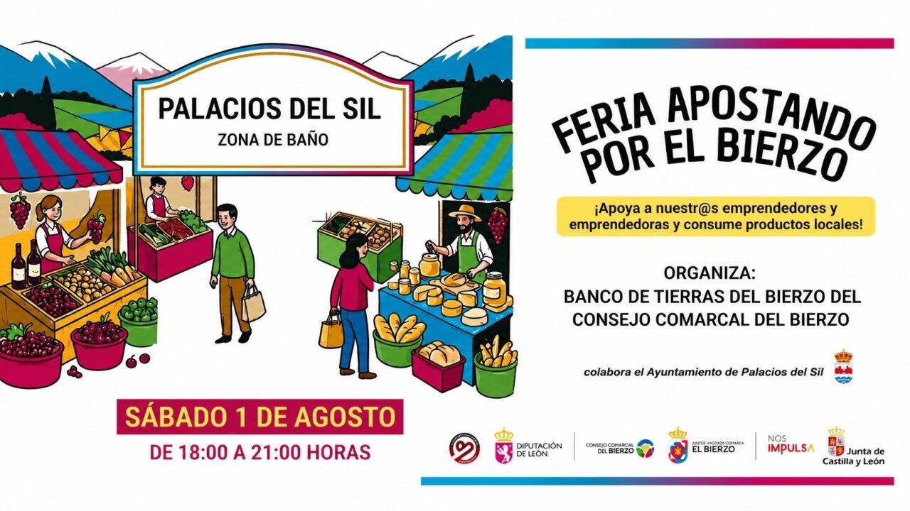 Feria de productos locales en Palacios del Sil con emprendedores