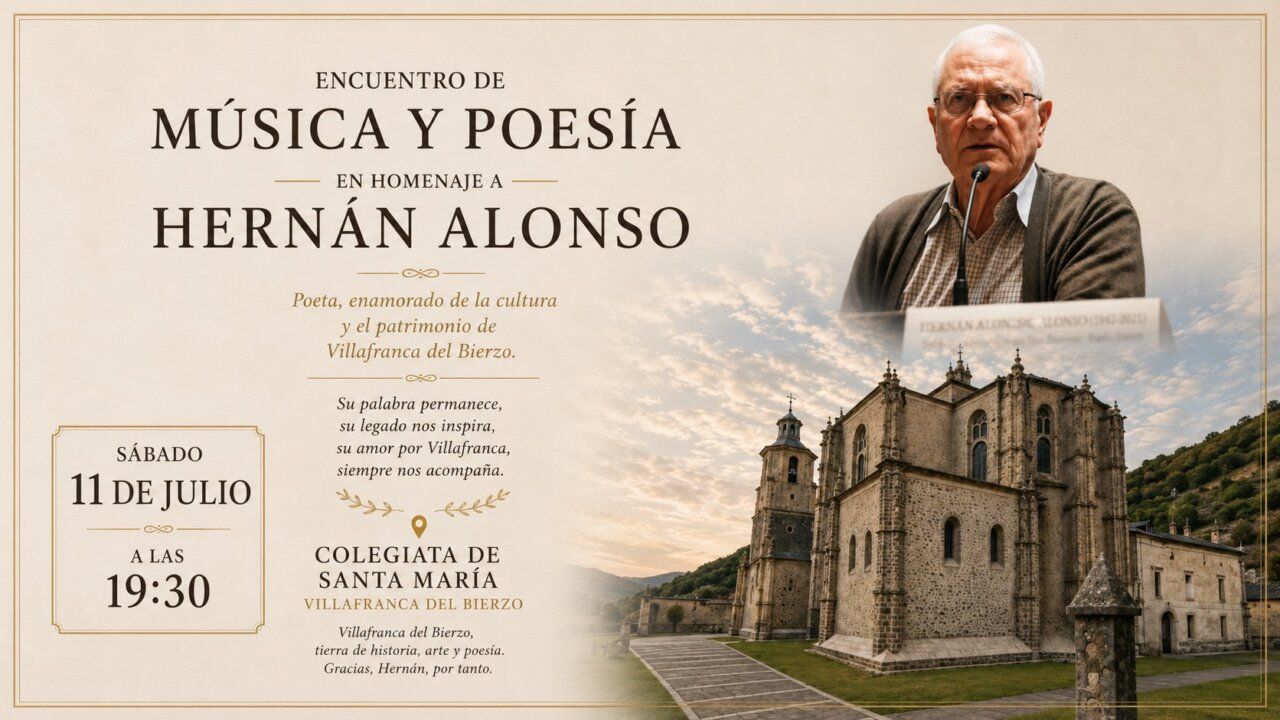 Encuentro de música y poesía en homenaje a Hernán Alonso en Villafranca del Bierzo