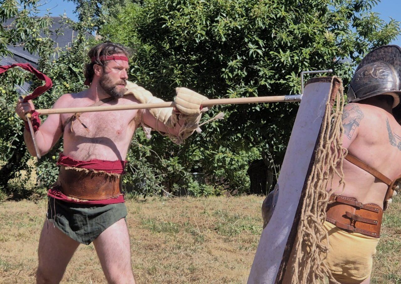 Recreación de combate romano en Las Médulas