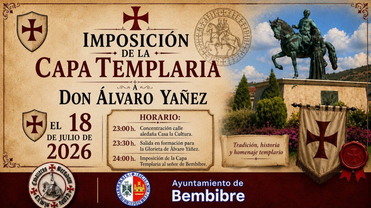 Cartel de la Imposición de la Capa Templaria a Don Álvaro Yáñez en Bembibre