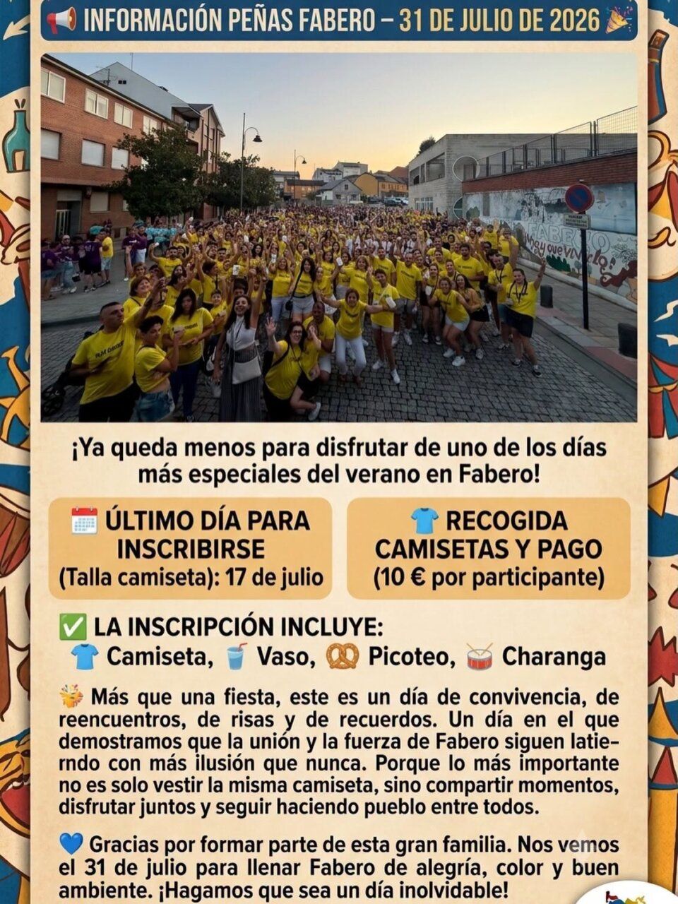 Cartel informativo sobre la jornada de peñas en Fabero