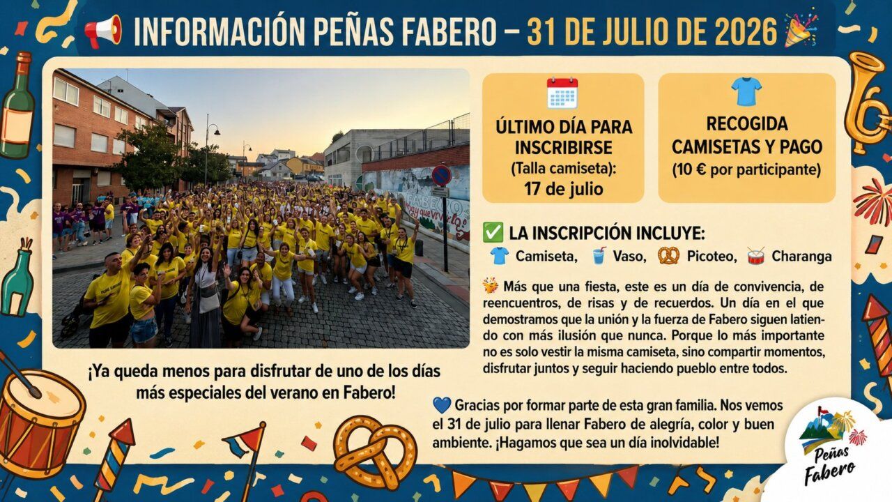 Cartel informativo sobre la jornada de peñas en Fabero