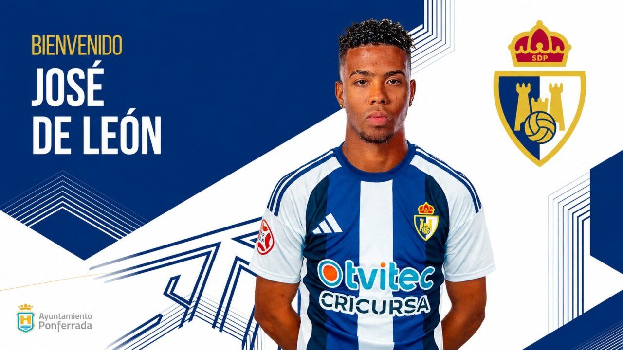 José de León en la camiseta de la Deportiva Ponferradina