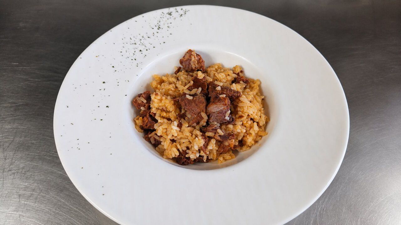 Plato de arroz con botillo del Restaurante Los Rosales