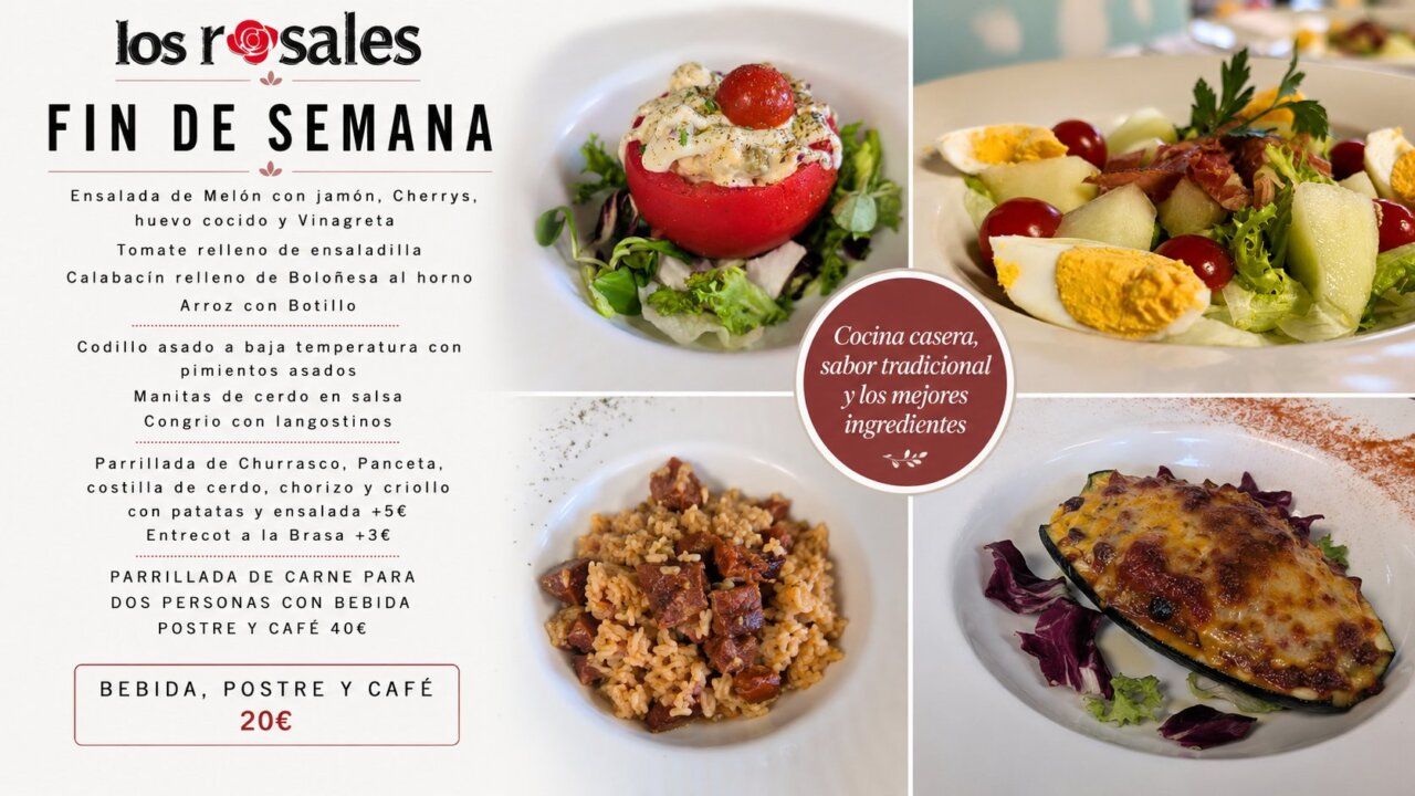 Platos del menú especial de fin de semana en Los Rosales